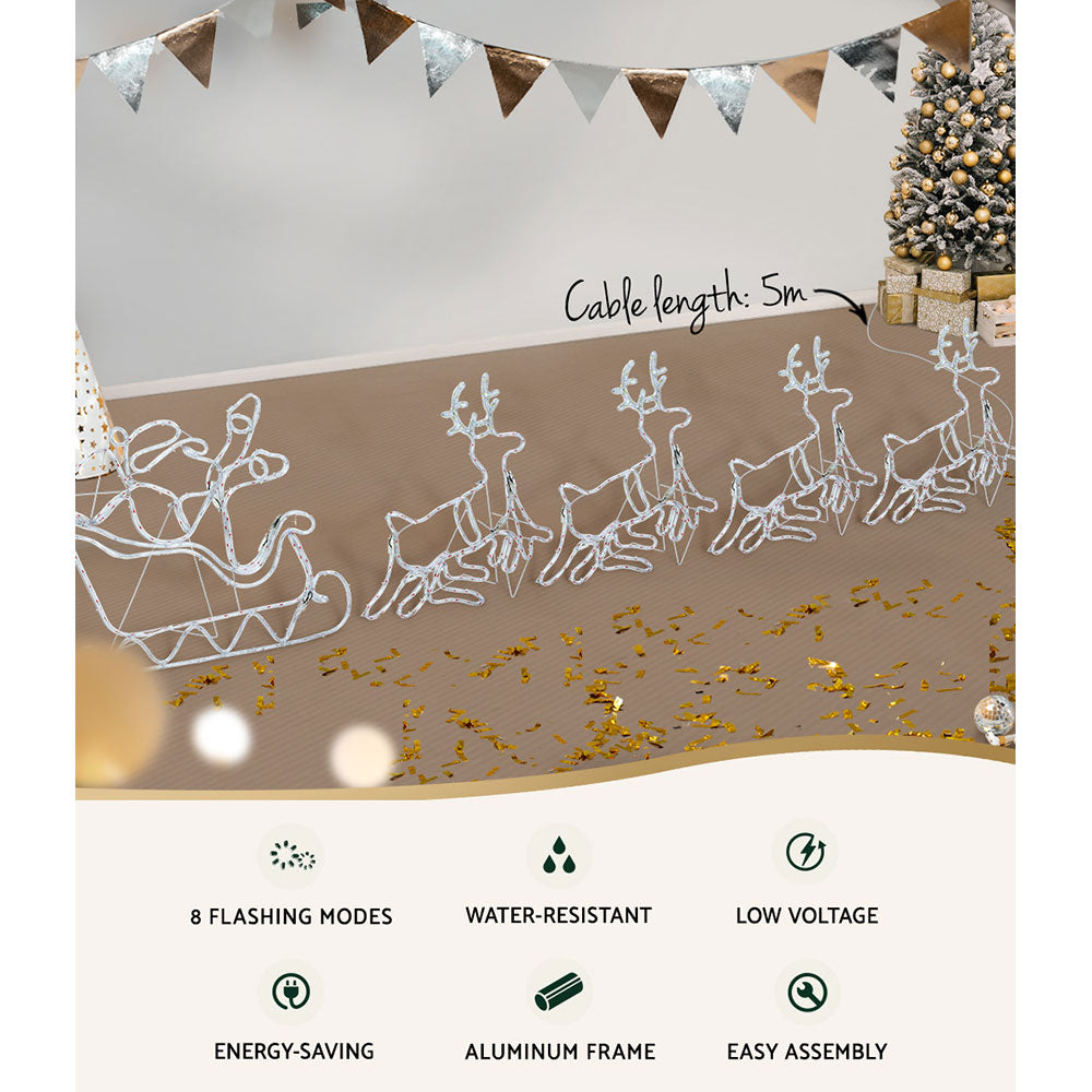 Jingle Jollys 806 LED Reindeer Sleigh Lights