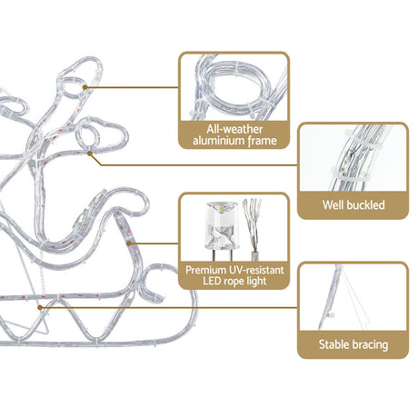 Jingle Jollys 806 LED Reindeer Sleigh Lights