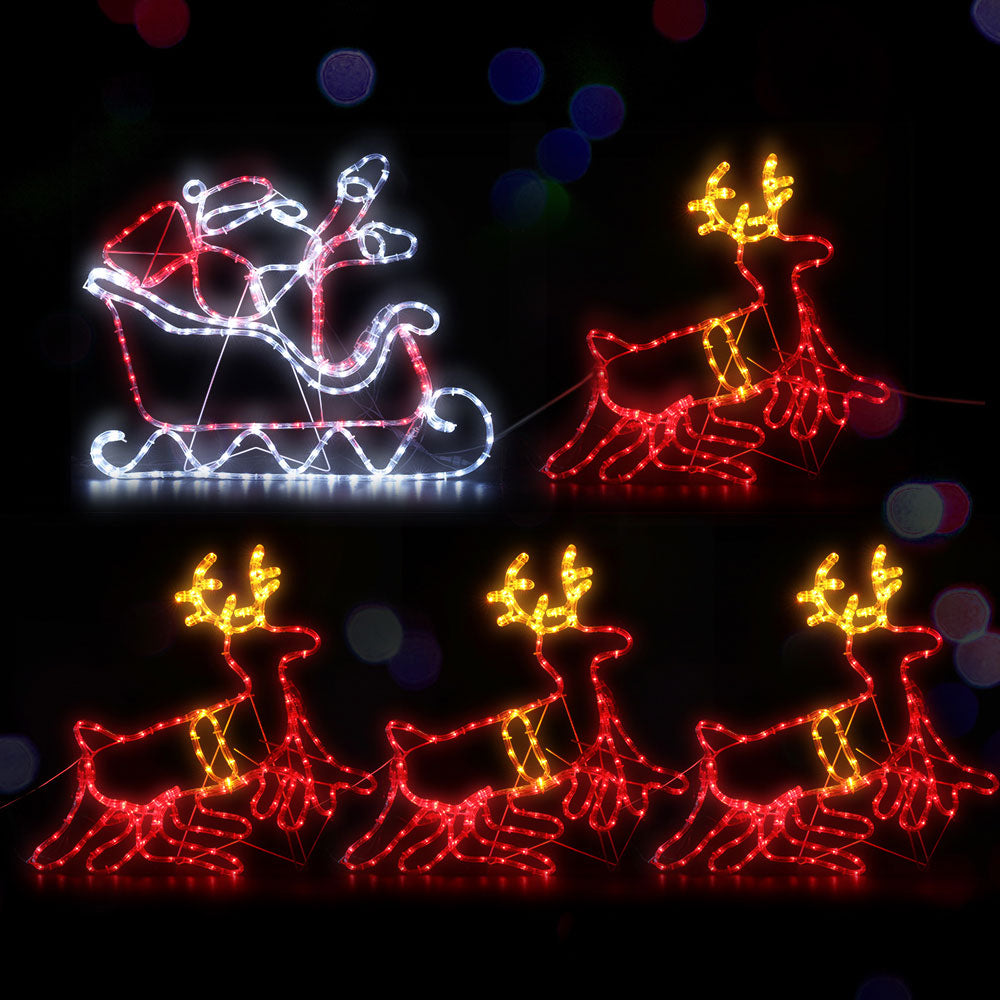 Jingle Jollys 806 LED Reindeer Sleigh Lights