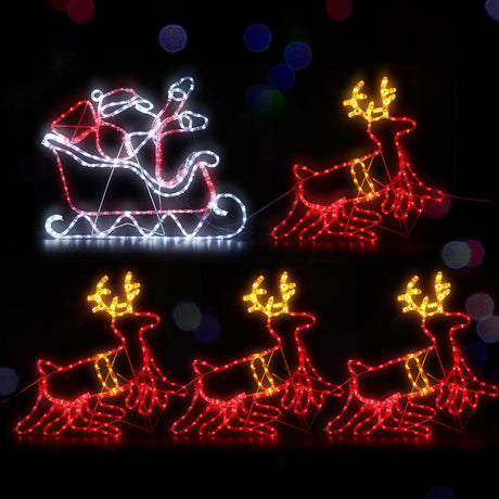 Jingle Jollys 806 LED Reindeer Sleigh Lights