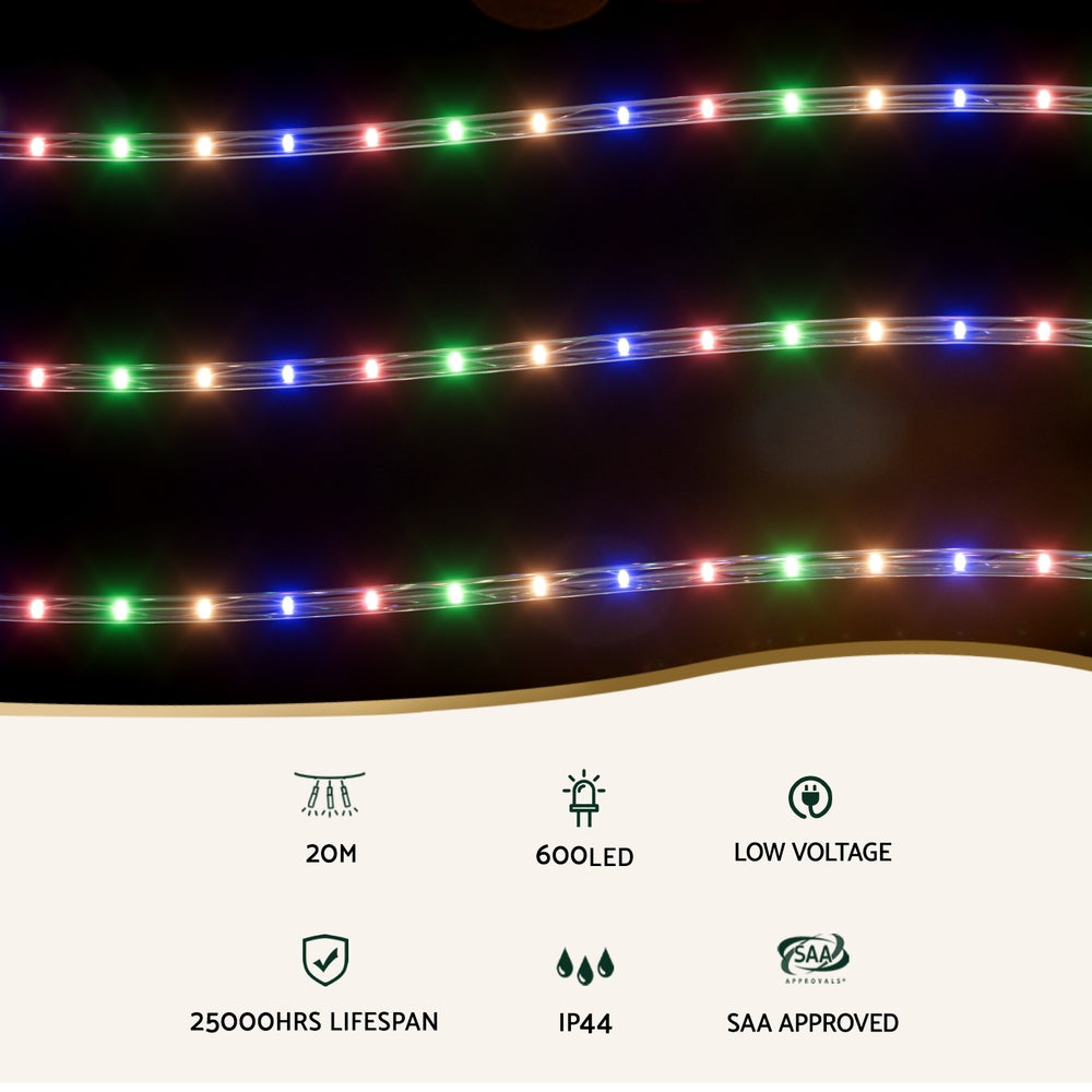 Jingle Jollys 20M Colorful LED Christmas Lights