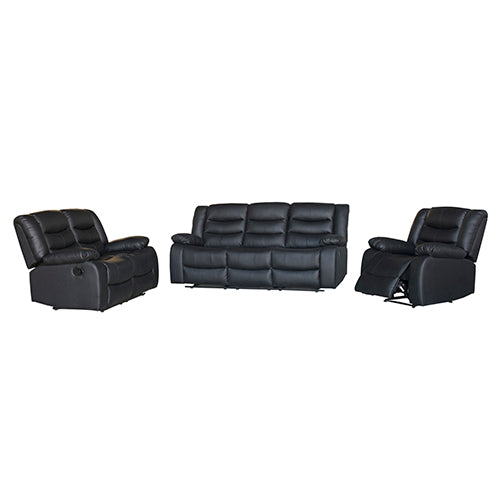 Elegant Black Faux Leather Recliner Sofa