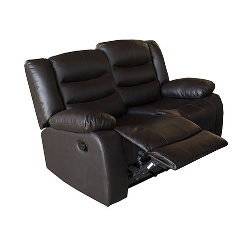 Elegant Black Faux Leather Recliner Sofa