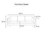 Teal Fabric 3 Seater Sofa Lounge Set