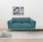 York Teal Fabric 2 Seater Sofa